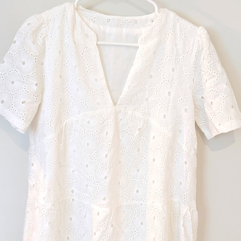 White, Cotton Eyelet dress